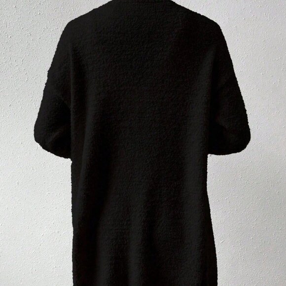 Black Casual Women's V-Neck Knit Cardigan Sweater - Picture 2 of 7